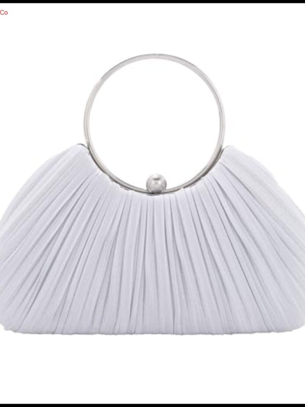Satin Ruched Clutch Purse Round Handle Crossbody Evening Bag Wedding